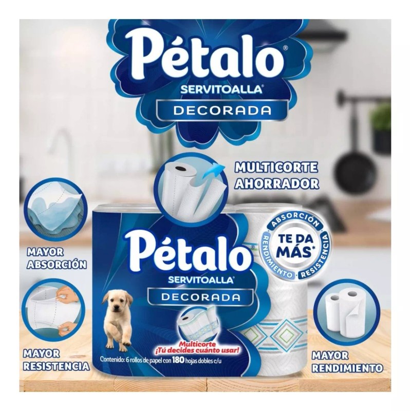 Pétalo Toallas Cocina Petalo Servitoalla Multicorte 6 Rollo