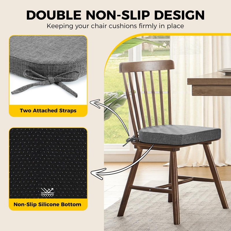 downluxe Indoor Chair Cushions for Dining Chairs, Soft and Comfortable