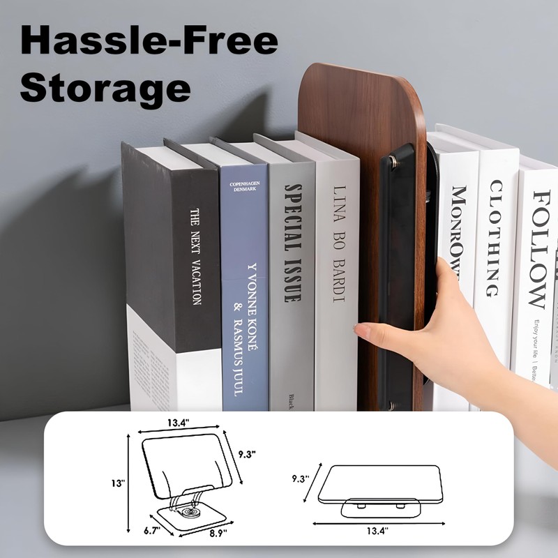 Adjustable Book Stand for Reading with 360° Rotating Base, Foldable