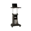 Techni Mobili Sit-to-Stand Rolling Adjustable Height Laptop Cart with Storage,