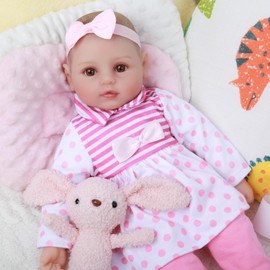 WOOROY Baby Doll, 18-Inch Cute Realistic Baby Doll with Soft Body, Real Life Dolls with Accessories for 3+ Girls Gifts, Pretend Play, Collection