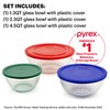 Pyrex Sculpted (3-Pack) Glass Mixing Bowls Set With Lids For