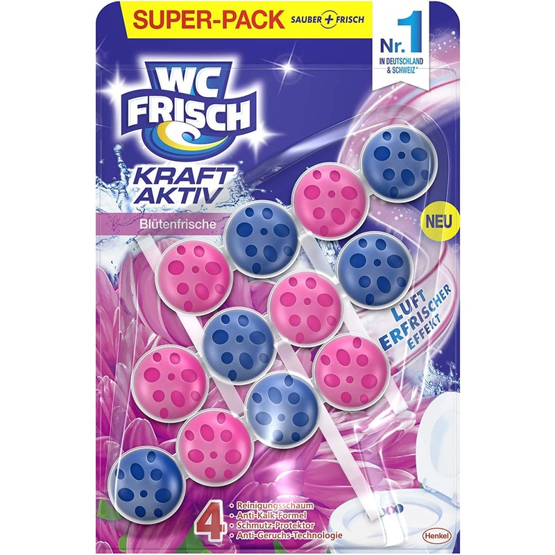 WC-Frisch Kraft Aktiv Duftspüler Blütenfrische, mit Lufterfrischer Effekt, 3er Pack