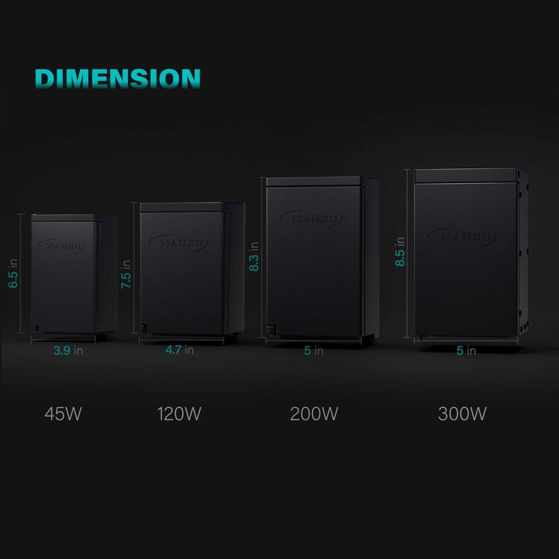 Low Voltage Transformer 45 Watt for Outdoor Landscape Lighting with