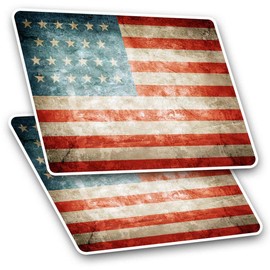 Rectangle Stickers (Set of 2) 10cm - Distressed USA Flag America American Fun Decals for Laptops,Tablets,Luggage,Scrap Booking,Fridges, #8316