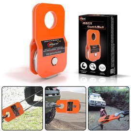 RUGCEL WINCH 4.8T Heavy Duty Recovery Winch Snatch Block,10500lb Capacity (Orange),Towing Pulley System for Synthetic Rope or Steel Cable