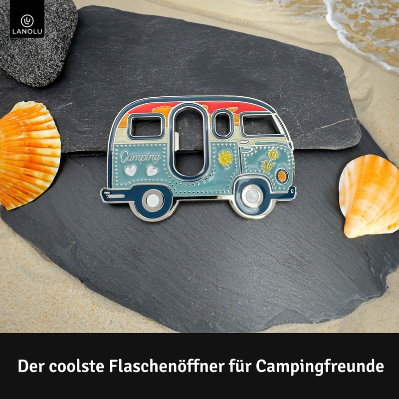 LANOLU Bottle Opener Magnet Camping, Camper Gifts, Motorhome Gift, Camping