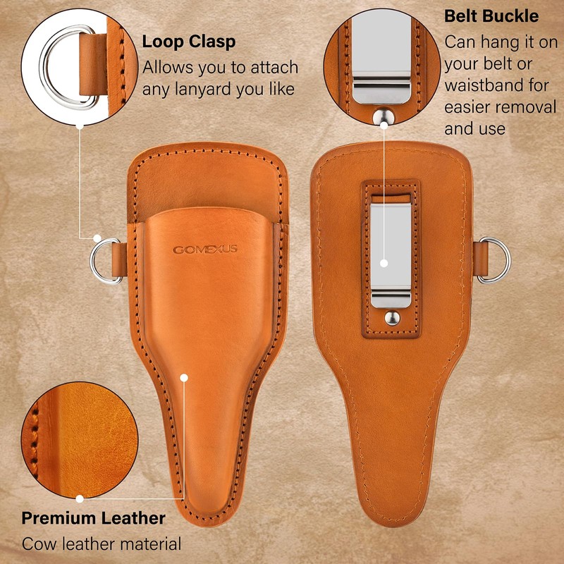 Gomexus Fishing Pliers Sheath with Springsteels Belt Clip,Cowhide Leather Holsters