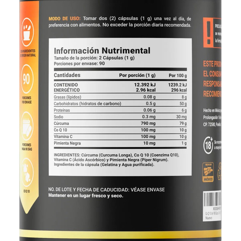 Co Q 10 De 180 Cpsulas Con Coenzima, Co Q
