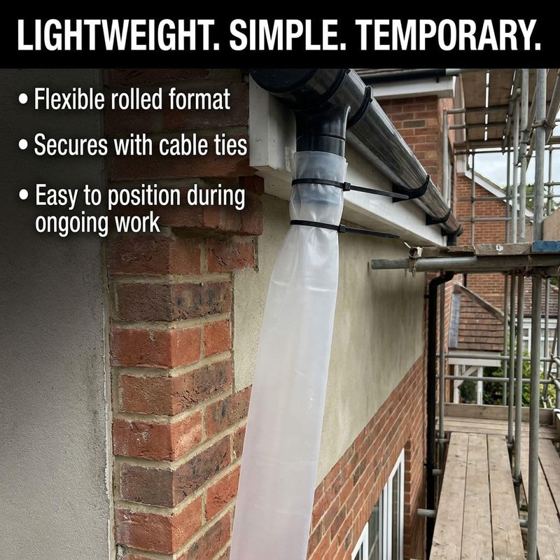 Temporary Rainwater Downpipe Kit for Gutter Outlets Storm Drainage (30