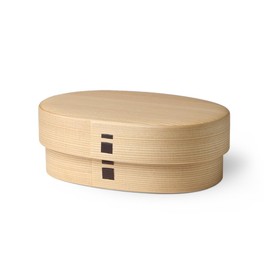 Odate Kougeisha Akita Cedar "Kage Wappa" Bentgo Box Parent-Child Bento (Medium) Approx. 14.5 cm Diameter x 5 cm Height Capacity Approx. 310 ml Curved Wappa Bento Japanese Made 2370