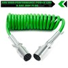 CheeMuii 7 Way Coiled Trailer Cord 15 FT Green ABS