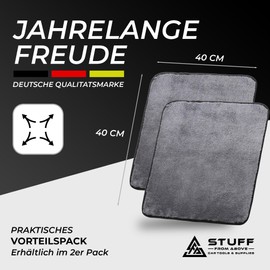 stuff from above® Pack of 2 Premium Microfibre Cloths [Car] 600 GSM - Polishing Cleaning Cloth & Drying Cloth Absorbent Microfibre Cloth - Soft Edge Perfect for Car Paint - Size 40 x 40 cm