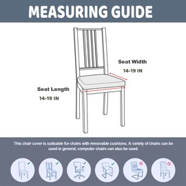 SONNACH Waterproof Chair Seat Cover for Dining Room Chairs Removable Washable Upholstered Chair Seat Protectors Water Resistant Decorative Chair Cushion Slipcovers (Grey, 4)