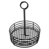 G.E.T. 4-31860 Black Round Stainless Steel Condiment Caddy Iron Teflon