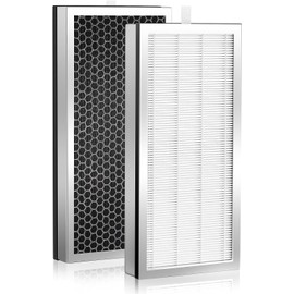 Aosnom 2PK 3-in-1 Filter Compatible with Medify MA-40 MA-40B MA-40W Air Purifier, for Part #ME-40, H13 HEPA & Activated Carbon