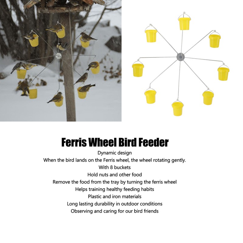 Ferris Wheel Bird Feeder Dynamic Design Endless Fun Outdoor Hanging