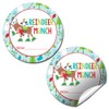Reindeer Munch Christmas Holiday Sticker Labels, 40 2" Party Circle
