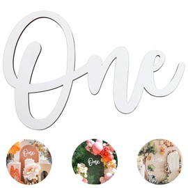 Wooden One Sign for First Birthday Decorations, Wooden Cutout White Letter One Photo Prop for 1st Birthday Party Banner Wall Décor Backdrop