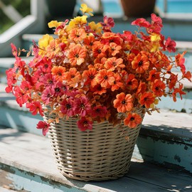 YXYQR Outdoor Artificial Fake Flowers Plants for Fall Decor, UV Resistant, Realistic Faux Autumn Outside Wildflowers Greenery Floral Arrangement for Pots Window Box Porch Patio Hanging Planter Yard