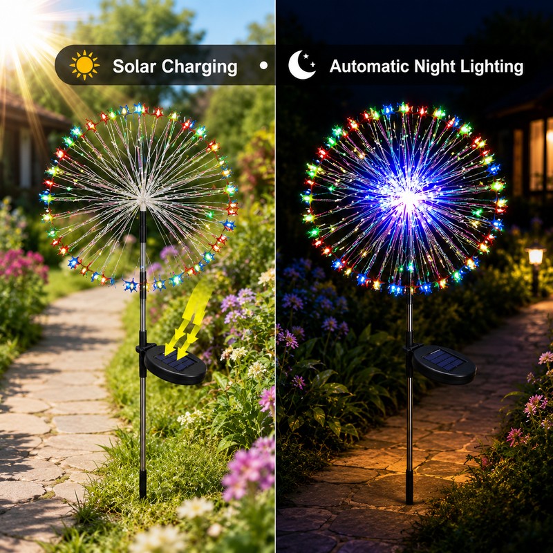 Solar Firework Garden Lights for Outdoor Decor – Shapeable Solar