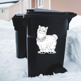 Extra Large 460mm 'Cute Llama Standing' Permanent Sticker Decal for Cars/Windows/Bins/Walls (DW00139935)