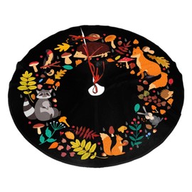 Forest Wreath Mushroom Goth Christmas Tree Skirt Gorgeous for Xmas Party Ornaments Holiday Decoration Accessory 30"