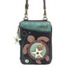 Chala Sea Turtle Wallet Crossbody Handbag - Convertable Strap, 5.25"W