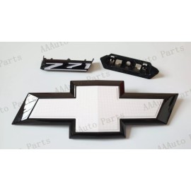Auto 2019-2021 Chevy Silverado 1500 Z71 Grill Bowtie Emblem Badge Gloss Black White