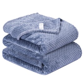 Fuzzy Throw Blanket, Plush Fleece Blankets for Adults, Toddler, Boys and Girls, Warm Soft Blankets and Throws for Bed, Couch, Sofa, Travel and Outdoor, Camping (Queen(80"x90"), XXL-Smoked Blue)