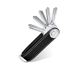 Premier Genuine Leather Key Organizer, Smart Keychain Organizer With Carabiner, Compact Key Chain Holder Key Fob for Men Women, High Class,Durable, Birthday Christmas Gift for Father Boyfriend Family