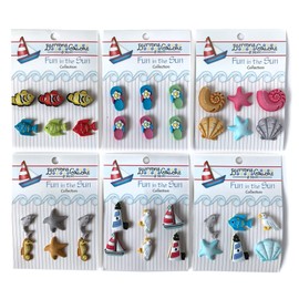 Buttons Galore and More Collection of Novelty 3D Embellishments Shank Buttons Based on Different Themes, Holidays, & Seasons for DIY Crafts, Scrapbooking, Sewing, Cardmaking & Other Projects – 36 Pcs
