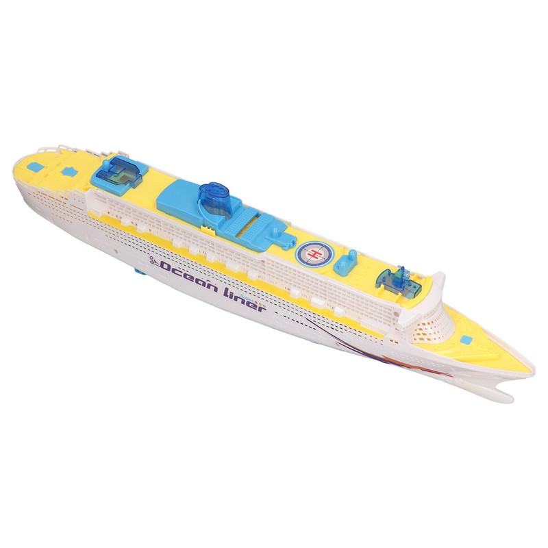 Kids Cruise Ship Model Sound Effects LED Light Universal Rotation