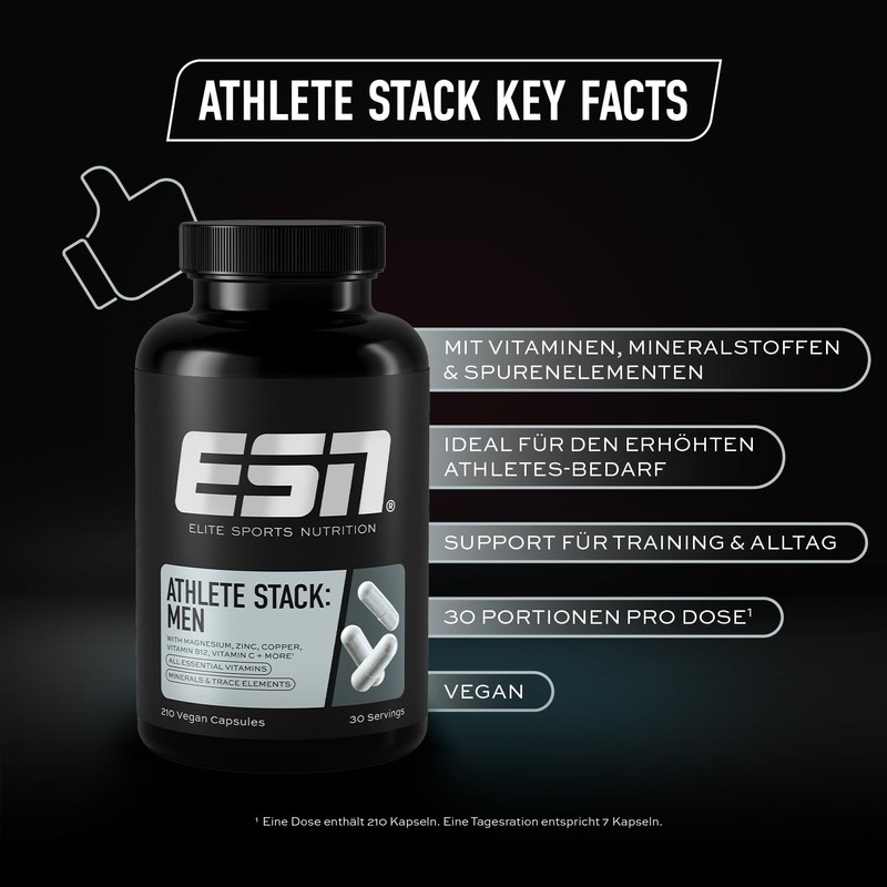 ESN Vitalstoff Basic Bundle, Pack of 2 Athlete Stack Men