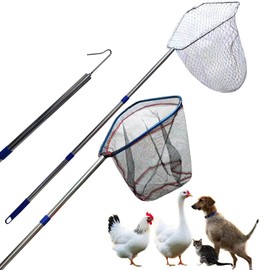 BRZFWLMYDF Stainless Steel Adjustable Chicken net Traps-Poultry catching nets, Fishing nets with Handles, Bird nets for Chicken coop, Chicken Traps with Handles, Fishing nets with Handles