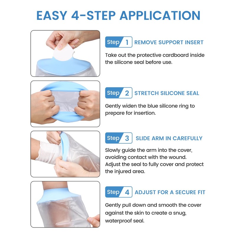 quiheat Kids Waterproof Arm Cast Covers for Shower & Bath,