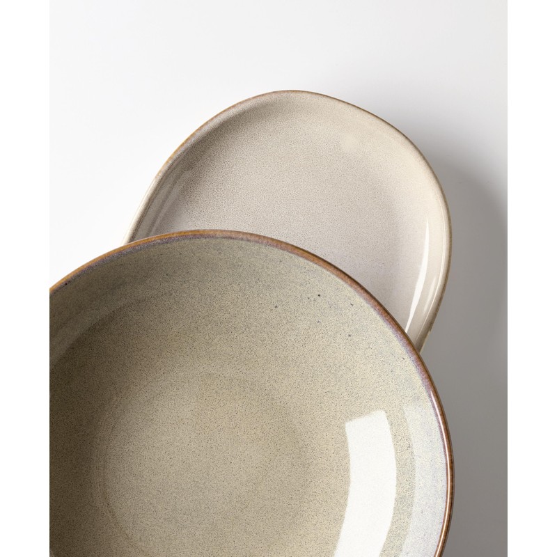 Oneida 897209 Organic Shades 2-Piece Serving Set, Oatmeal