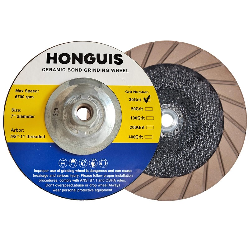 HONGUIS 7 inch Ceramic Bond Grinding Wheels,5/8"-11 Arbor Diamond Cup