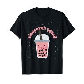 Slumber Party Squad Boba Bubble Tea Sleepover Kit Spa Party T-Shirt