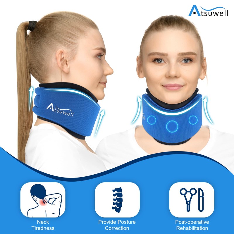 Atsuwell Neck Brace for Sleeping, Soft Cervical Collar for Support,