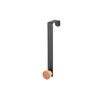 MSV Naya Towel Rail Coat Hook Matt Black & Bamboo