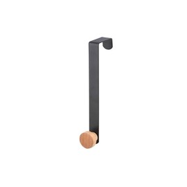MSV Naya Towel Rail Coat Hook Matt Black & Bamboo