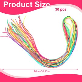 NHPY Pack of 30 Hair Braids Colourful Hair Wrap Cord Various Gradient Colours Hair Rope Band Rainbow Braided Hair Scrunchie DIY Ponytail Braids Hair Styling Accessories