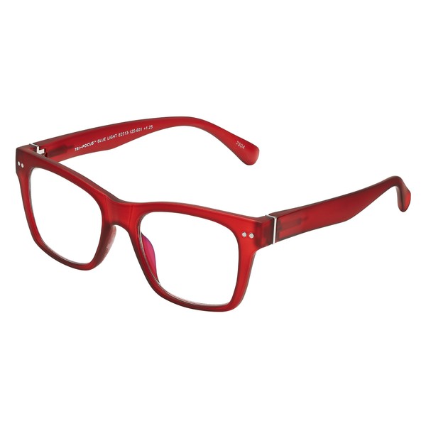 SAV Eyewear Rectangular Reading Glasses, Red, 139mm + 1.25
