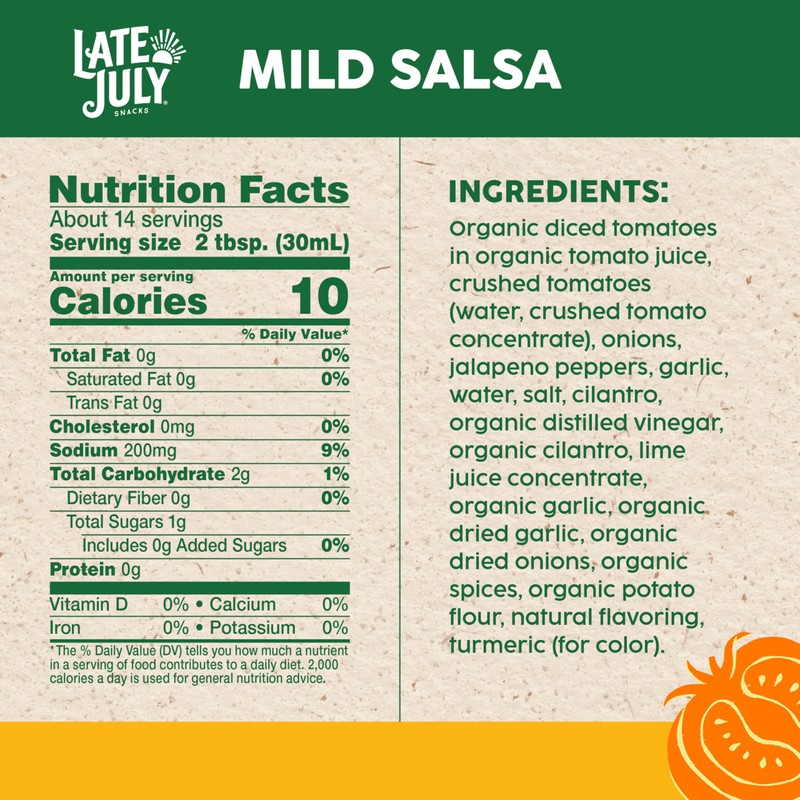 Late July Snacks Mild Salsa, 15.5 oz Jar