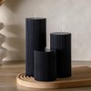 Conelist Ribbed Pillar Candles Set of 3, Width 3" High