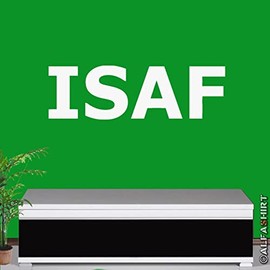 ISAF International Security Assistance Force Internal Safety Support Military Afghanistan German Military Wall Art Wall Sticker Decal (Black 70x21 cm) # 7124