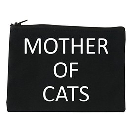 Mother Of Cats Cat Lover Cosmetic Makeup Bag Black Large