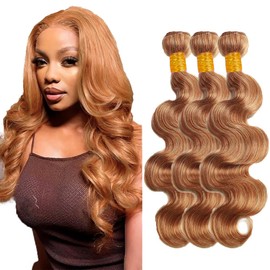 Honey Blonde Bundle Brown Body Wave Bundle 2730 Human Hair 3 Bundles 18 20 22 Inch Color 30 Loose Wave Bundles Human Hair Extensions