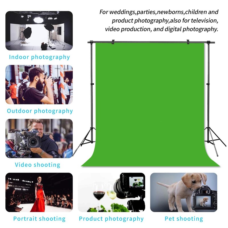 Pksoiil Green Screen Backdrop，Chromakey Virtual GreenScreen Background Sheet，Fabric Wrinkle Resistance